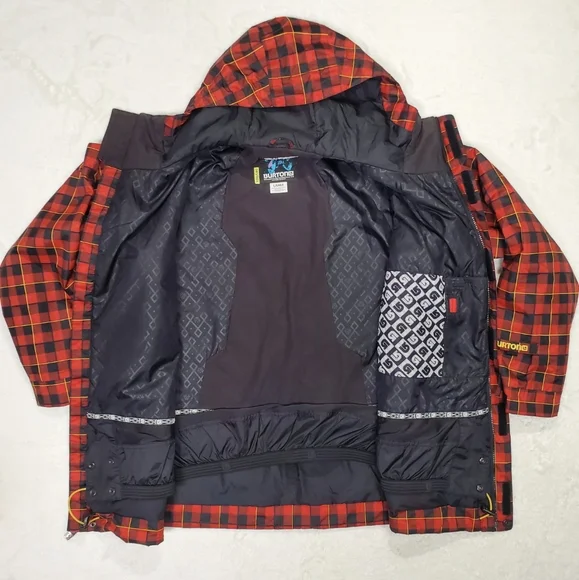Burton White Collection Bit O Heaven Snowboard Jacket Men's L EUC Plaid - Picture 8 of 12